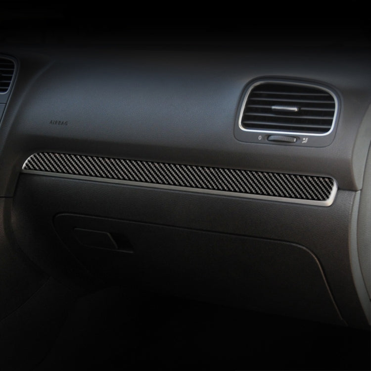 Carbon Fiber Car Central Control Strip Decorative Sticker for Volkswagen Golf 6 2008-2012, Left Driving, Central Control Strip, Left Driving