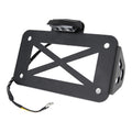 Motorcycle American Cruise Retro License Plate Holder with Light, License Plate Holder