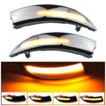 1 Pair For Ford Fiesta 2008-2017 Car Dynamic LED Turn Signal Light Rearview Mirror Flasher Water Blinker, For Ford Fiesta 2008-2017 (Transparent Black)