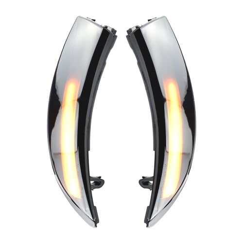 1 Pair For Ford Fiesta 2008-2017 Car Dynamic LED Turn Signal Light Rearview Mirror Flasher Water Blinker, For Ford Fiesta 2008-2017 (Transparent Black)