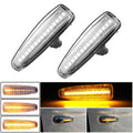 2pcs For Mitsubishi Lancer 2008-2018 Car Dynamic LED Fender Side Light, For Mitsubishi Lancer 2008-2018 (Transparent), For Mitsubishi Lancer 2008-2018 (Transparent Black)