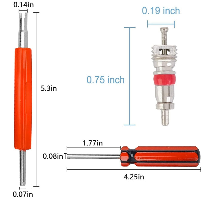 100 in 1 Car / Motorcycle Tire Valve Core Repair Kit, 100 in 1