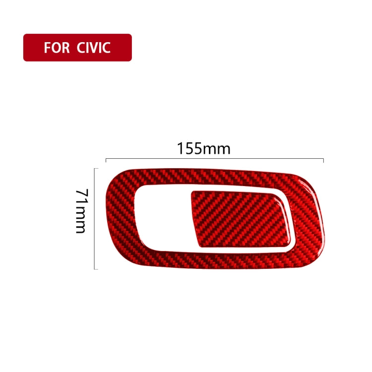 Car Carbon Fiber Storage Box Switch Frame Decorative Sticker for Honda Tenth Generation Civic 2016-2019, Right Drive, Storage Box Switch Frame Right Drive