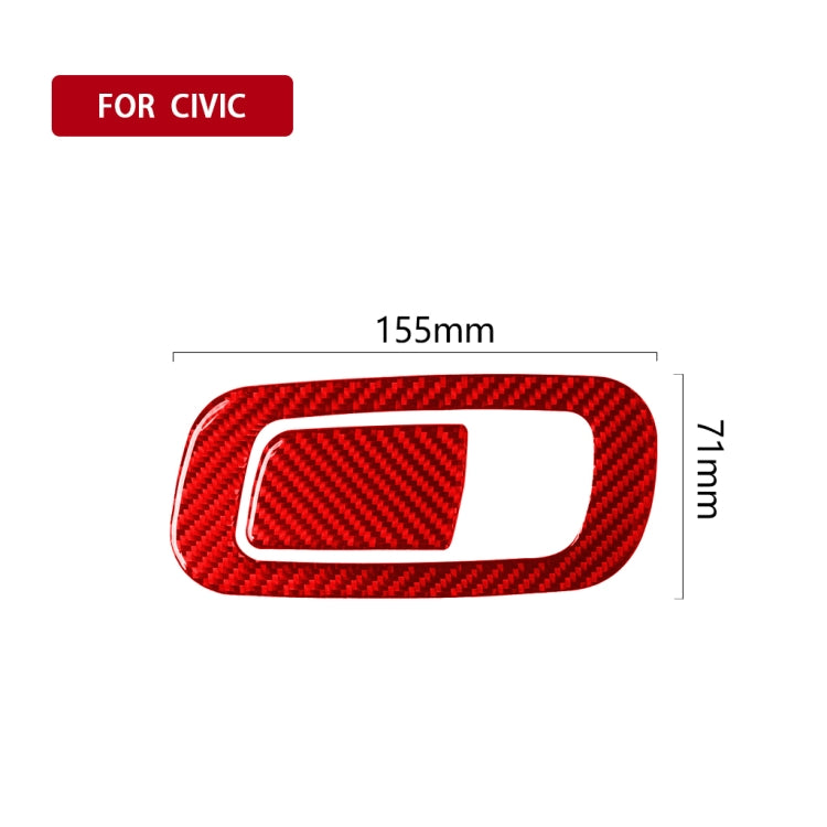 Car Carbon Fiber Storage Box Switch Frame Decorative Sticker for Honda Tenth Generation Civic 2016-2019, Left Drive, Storage Box Switch Frame Left Drive