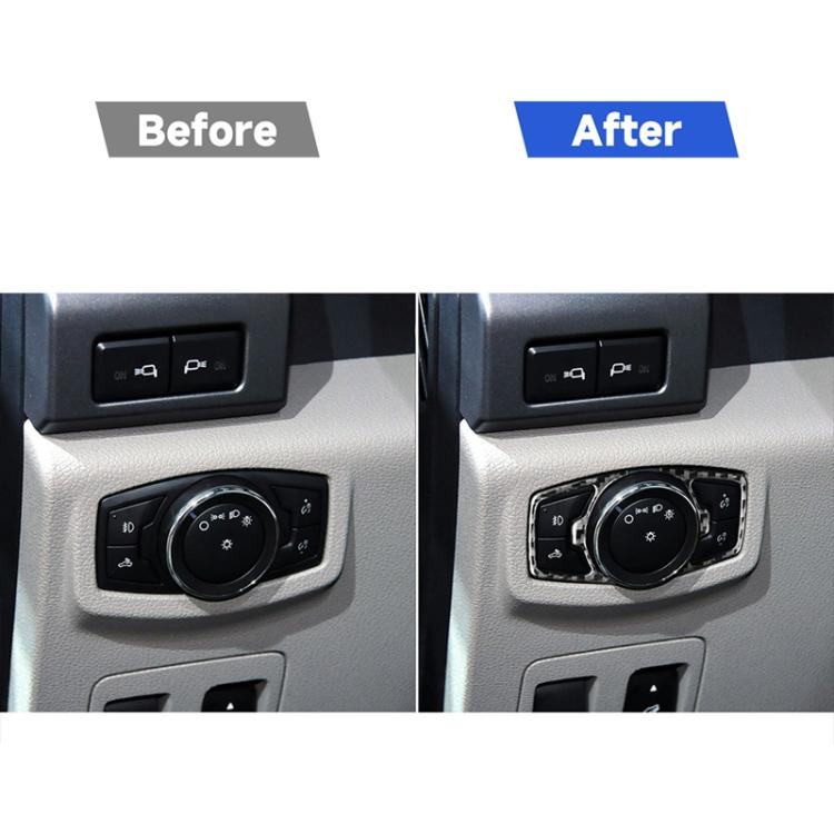 Car Carbon Fiber Headlight Switch Decorative Sticker for Ford F150 2017-2020, Left and Right Drive Universal, Headlight Switch