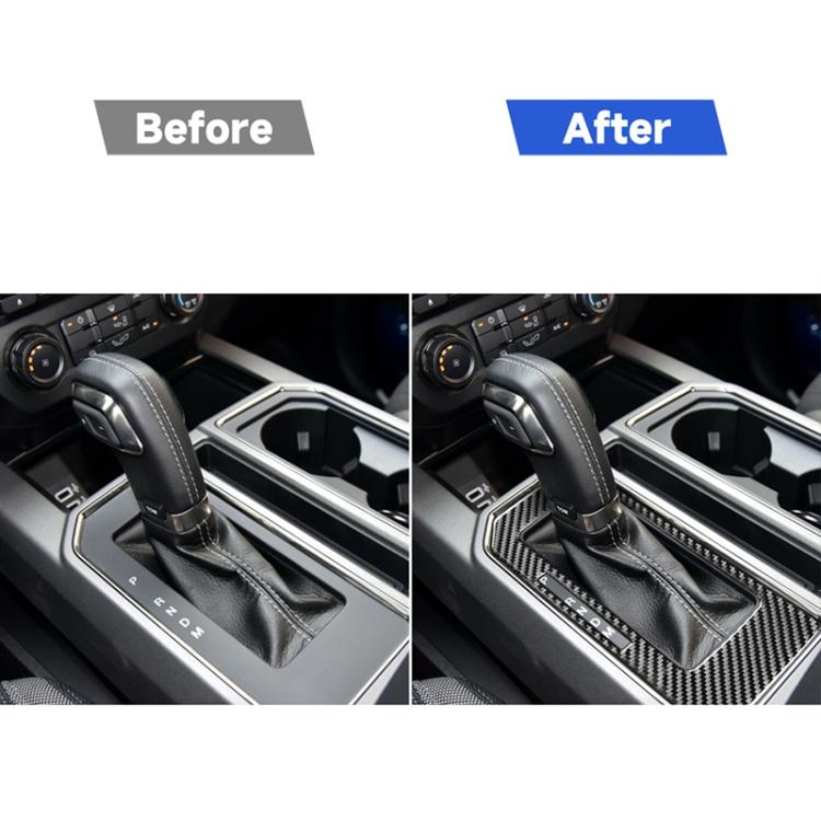 Car Carbon Fiber Gear Panel B Decorative Sticker for Ford F150 2017-2020, Left Drive, Gear Panel B, Left Drive