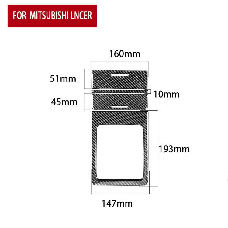 Car Carbon Fiber Storage + Gear Decorative Sticker for Mitsubishi Lancer EVO (Only GT / GTS) 2010-2015, Left and Right Drive Universal, Storage + Gear
