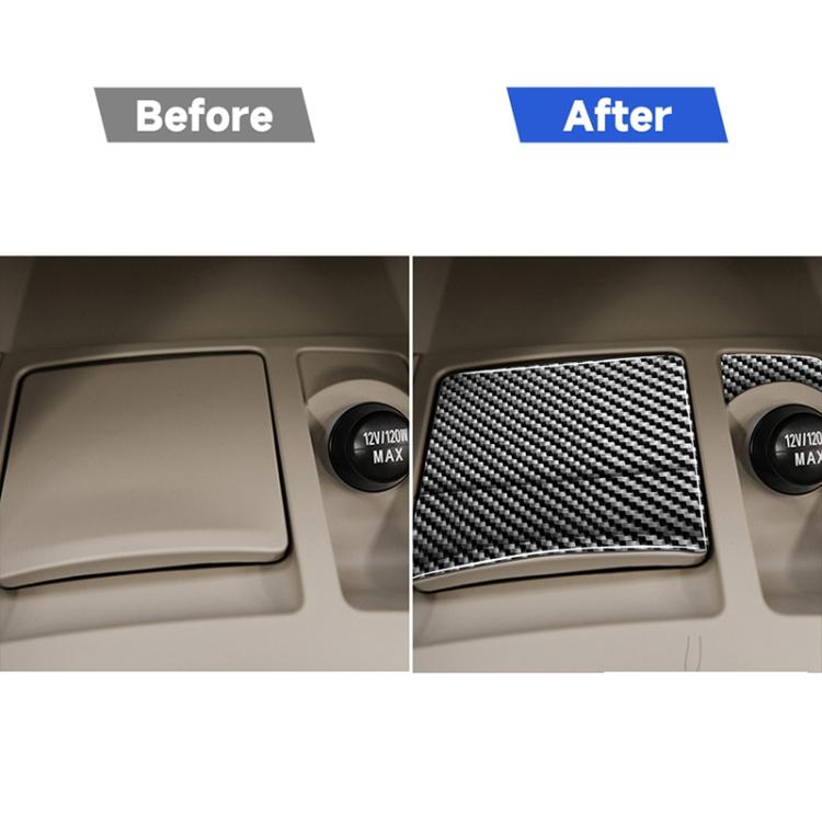 4 PCS Car Carbon Fiber Ashtray + Power Socket Decorative Sticker for Mitsubishi Lancer EVO (Only GTS) 2008-2015, Left and Right Drive Universal, Ashtray + Power Socket