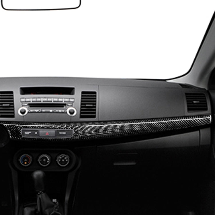 2 PCS Car Carbon Fiber Central Dashboard Panel Decorative Sticker for Mitsubishi Lancer EVO 2008-2015, Left Drive, Central Dashboard