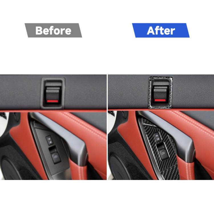 6 PCS Car Carbon Fiber Window Lift Button Door Lock Decorative Sticker for Nissan GTR R35 2008-2016, Left Drive, Window Lift Button Door Lock, Left Drive