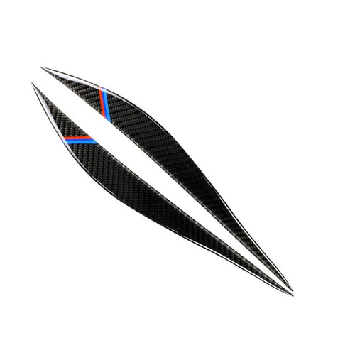 1 Pairs Three Color Carbon Fiber Car Lamp Eyebrow Decorative Sticker for BMW F30 2013-2015, Lamp Eyebrow(Three Color)