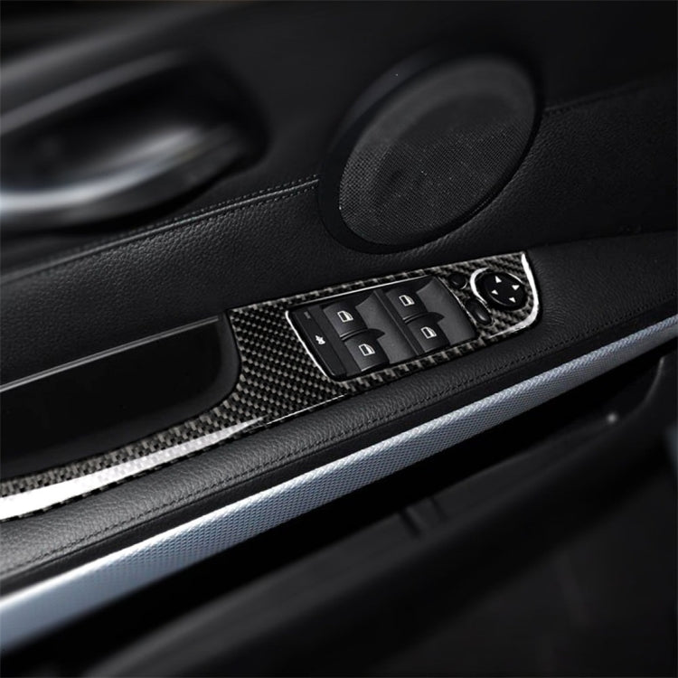 4 PCS Carbon Fiber Car Left Driving Lifting Panel Decorative Sticker with Folding for BMW E90 / 320i / 325i, Diameter: 35.8cm, Diameter: 35.8cm