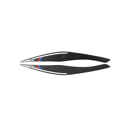 1 Pair Carbon Fiber Car Lamp Eyebrow Decorative Sticker for BMW E90 / 318i / 320i / 325i 2009-2012, Lamp Eyebrow(Three Color), Lamp Eyebrow