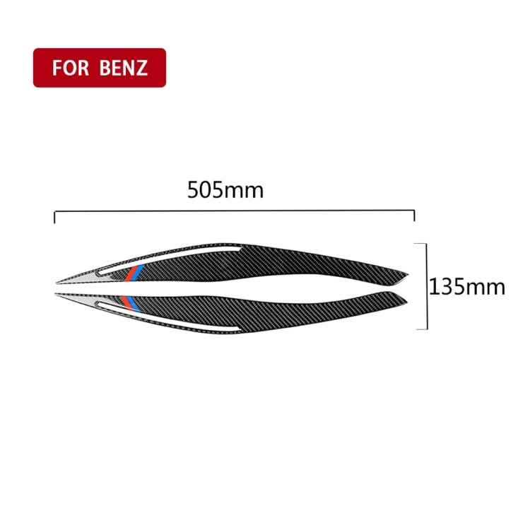 1 Pair Carbon Fiber Car Lamp Eyebrow Decorative Sticker for BMW E90 / 318i / 320i / 325i 2009-2012, Lamp Eyebrow(Three Color), Lamp Eyebrow