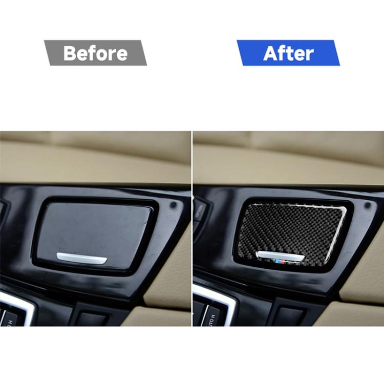 Three Color Carbon Fiber Car Ashtray Decorative Sticker for BMW 5 Series F10 2011-2017, Ashtray(Three Color), Ashtray
