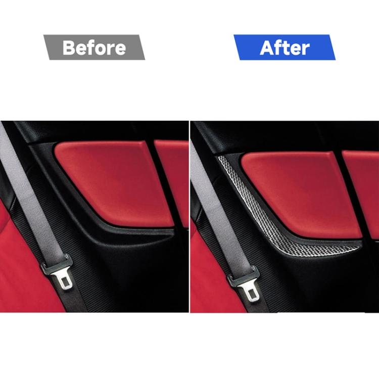 2 PCS Car Carbon Fiber Rear Seat Side Decorative Sticker for Mazda RX8 2004-2008, Left and Right Drive Universal, Rear Seat Side