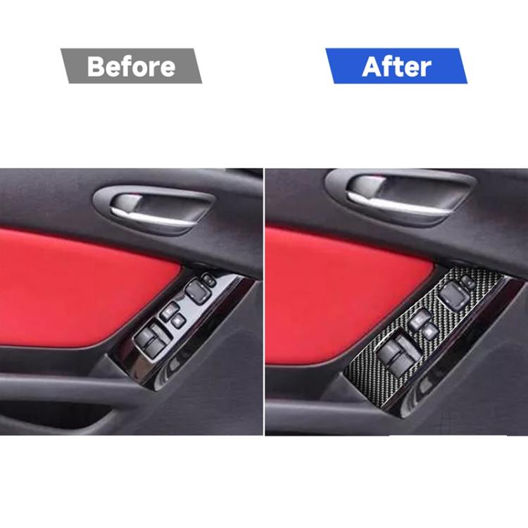 2 PCS Car Carbon Fiber Left and Right Lifting Panel Decorative Sticker for Mazda RX8 2004-2008, Left Drive High-configured, Left and Right Lifting Panel, Left Drive High-configured