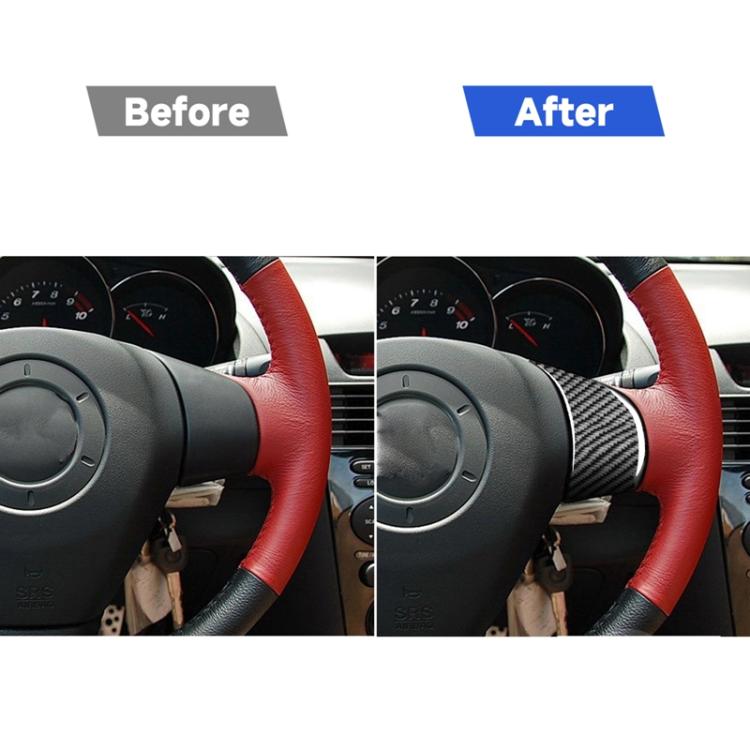 2 PCS Car Carbon Fiber Steering Wheel Decorative Sticker for Mazda RX8 2004-2008, Left and Right Drive Universal, Steering Wheel B
