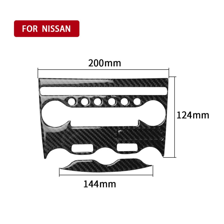 3 in 1 Car Carbon Fiber Air Conditioning Adjustment Panel Decorative Sticker for Nissan 370Z Z34 2009-, Left and Right Drive Universal, 3 in 1 Air Conditioning Adjustment Panel