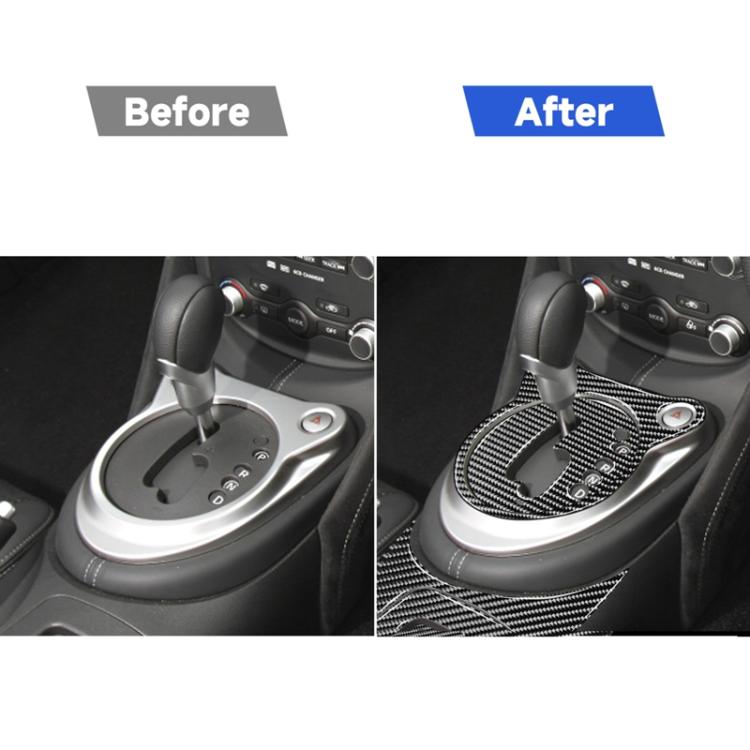 5 in 1 Car Carbon Fiber Gear Position Cup Holder Panel Decorative Sticker for Nissan 370Z Z34 2009-, Right Drive, Gear Position Cup Holder Panel Right Drive