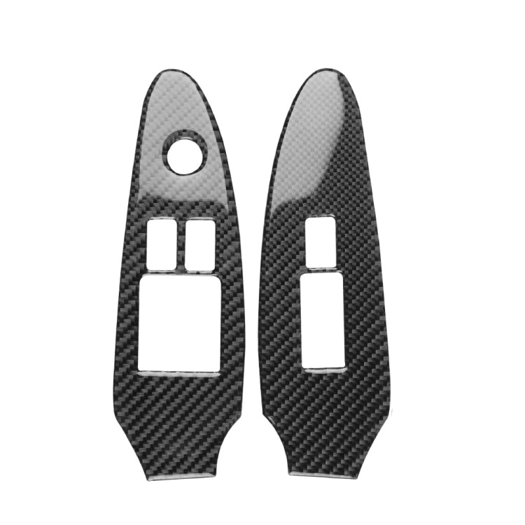 2 PCS Car Carbon Fiber Window Lift Panel Decorative Sticker for Nissan 370Z Z34 2009-, Left Drive Low-configured, Window Lift Panel Left Drive