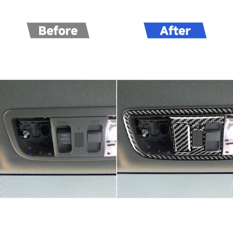 2 in 1 Car Carbon Ceiling Light Panel Decorative Sticker for Honda Civic 8th Generation 2006-2011, Left and Right Drive Universal, Ceiling Light Panel