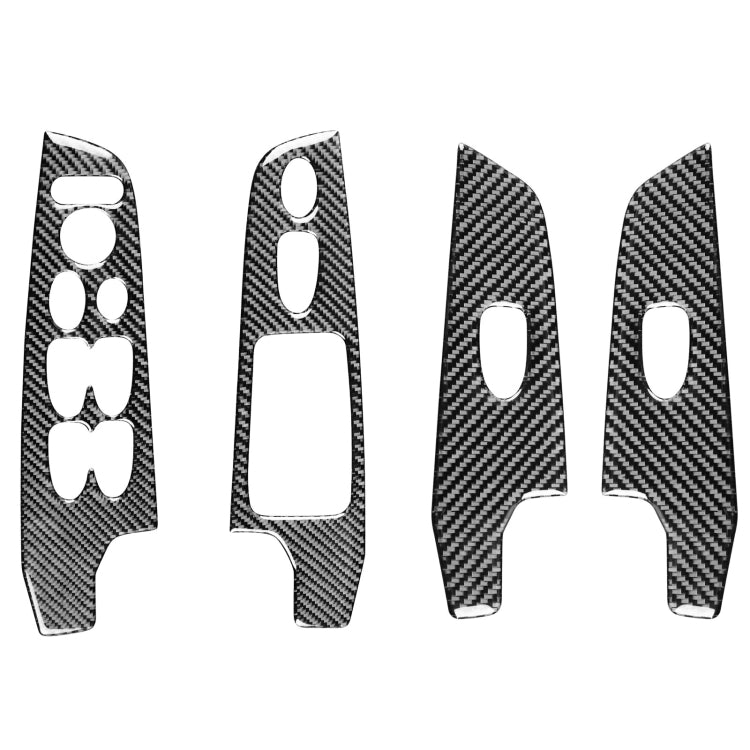 4 in 1 Car Carbon Fiber Glass Lift Panel Decorative Sticker for Honda Civic 8th Generation 2006-2011, Left Drive, Glass Lift Panel, Left Drive