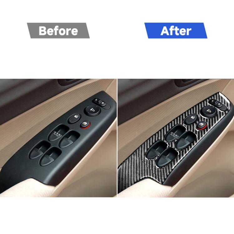 4 in 1 Car Carbon Fiber Glass Lift Panel Decorative Sticker for Honda Civic 8th Generation 2006-2011, Left Drive, Glass Lift Panel, Left Drive