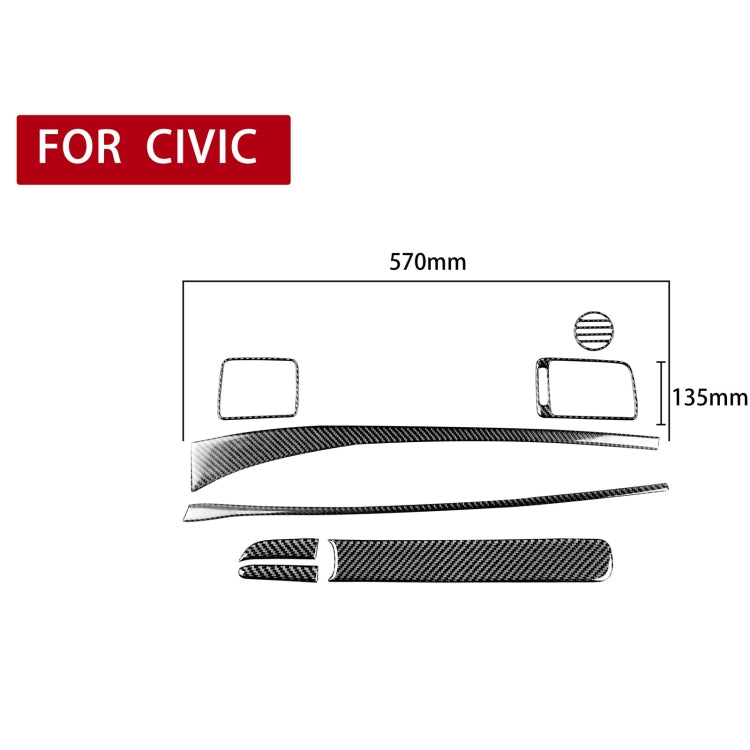 8 in 1 Car Carbon Fiber Front Passenger Seat Dashboard Decorative Sticker for Honda Civic 8th Generation 2006-2011, Left Drive, Front Passenger Seat Dashboard, Left Drive