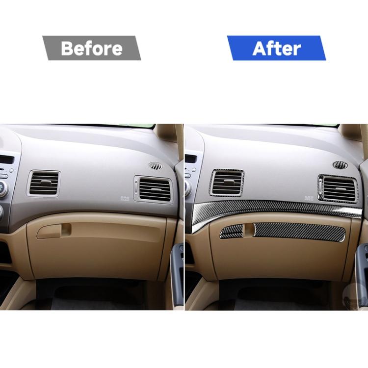 8 in 1 Car Carbon Fiber Front Passenger Seat Dashboard Decorative Sticker for Honda Civic 8th Generation 2006-2011, Left Drive, Front Passenger Seat Dashboard, Left Drive