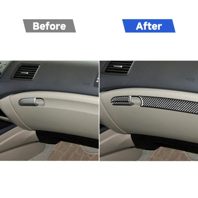 3 in 1 Car Carbon Fiber Front Passenger Seat Storage Box Decorative Sticker for Honda Civic 8th Generation 2006-2011, Left Drive, Front Passenger Seat Storage Box, Left Drive