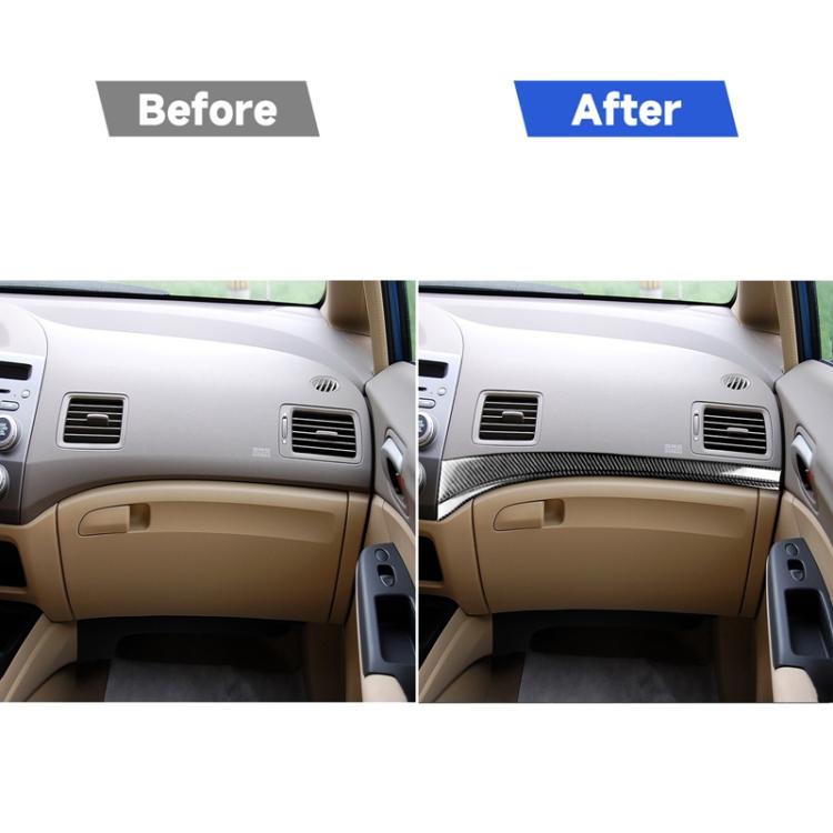 2 in 1 Car Carbon Fiber Front Passenger Seat Decorative Stripe for Honda Civic 8th Generation 2006-2011, Left Drive, Front Passenger Seat, Left Drive