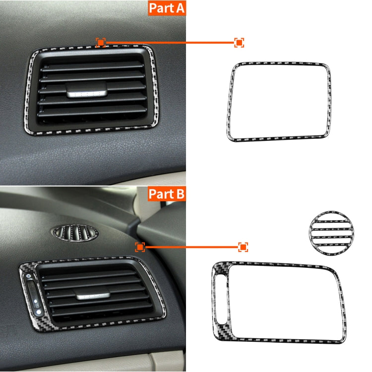 3 in 1 Car Carbon Fiber Front Passenger Seat Air Outlet Decorative Sticker for Honda Civic 8th Generation 2006-2011, Left Drive, Front Passenger Seat Air Outlet, Left Drive
