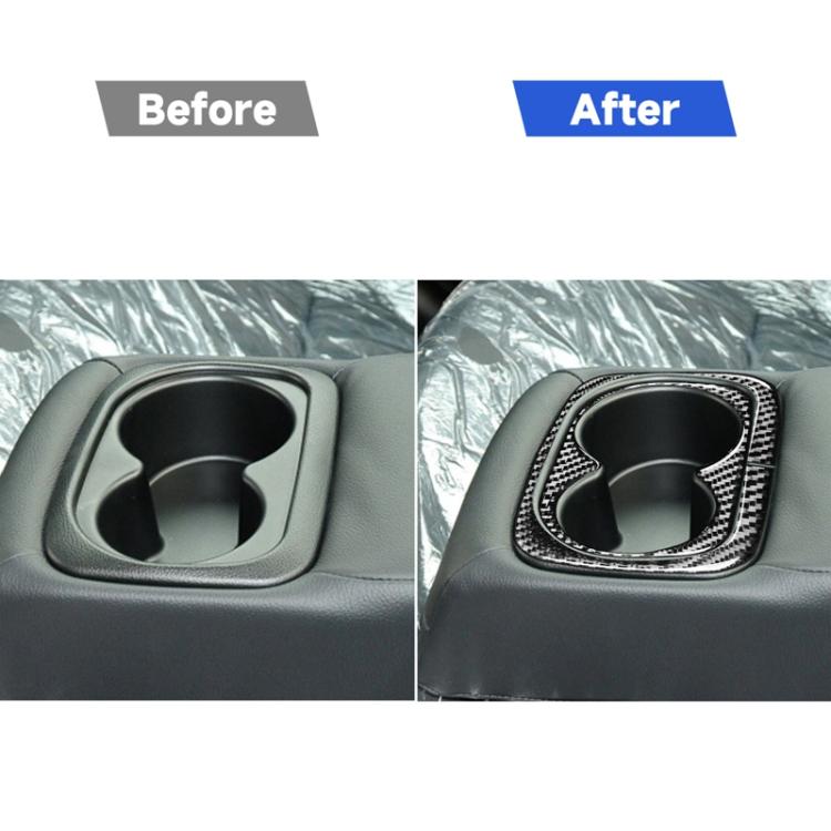 2 in 1 Car Carbon Fiber Rear Water Cup Holder Panel Decorative Sticker for Honda Civic 8th Generation 2006-2011, Left and Right Drive Universal, Rear Water Cup Holder Panel