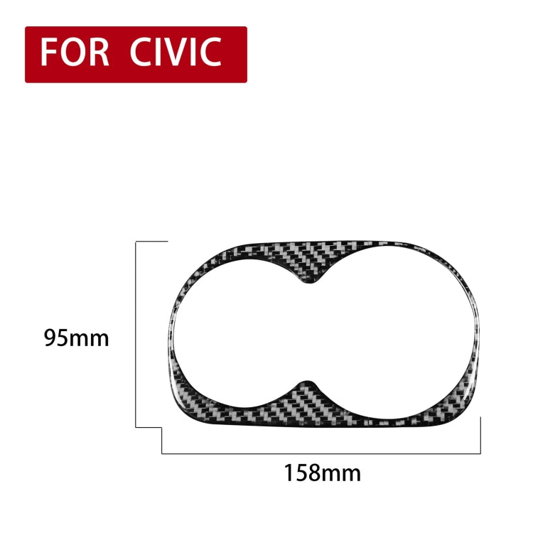 Car Carbon Fiber Rear Water Cup Holder Decorative Sticker for Honda Civic 8th Generation 2006-2011, Left and Right Drive Universal, Rear Water Cup Holder