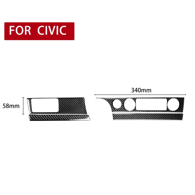 4 in 1 Car Carbon Fiber Air Conditioning Button + Headlight Switch Panel Decorative Sticker for Honda Civic 8th Generation 2006-2011, Left Drive, Air Conditioning Button + Headlight Switch Panel