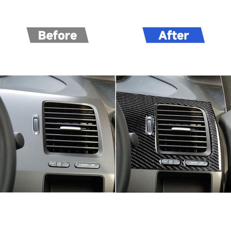 2 in 1 Car Carbon Fiber Driver Seat Left Side Air Outlet + Navigation Panel Decorative Sticker for Honda Civic 8th Generation 2006-2011, Right Drive, Driver Seat Left Side Air Outlet + Navigation Panel, Right Drive