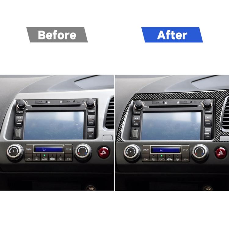 Car Carbon Fiber Navigation Panel Decorative Sticker for Honda Civic 8th Generation 2006-2011, Right Drive, Navigation Panel, Right Drive