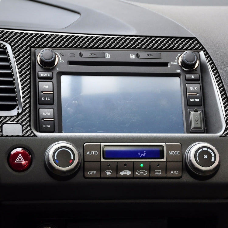 Car Carbon Fiber Navigation Panel Decorative Sticker for Honda Civic 8th Generation 2006-2011, Left Drive, Navigation Panel, Left Drive