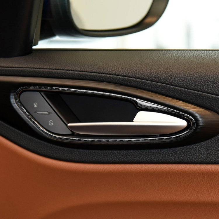 4 in 1 Car Carbon Fiber Inner Door Handle Decorative Sticker for Alfa Romeo Giulia 2017-2019, Left and Right Drive Universal, Inner Door Handle