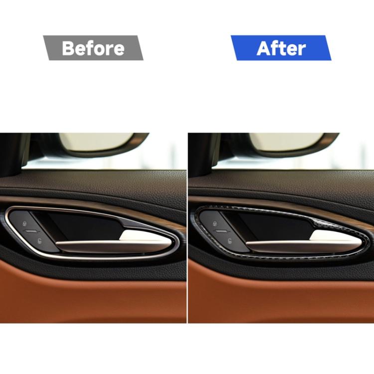 4 in 1 Car Carbon Fiber Inner Door Handle Decorative Sticker for Alfa Romeo Giulia 2017-2019, Left and Right Drive Universal, Inner Door Handle
