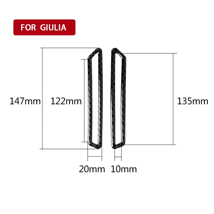 2 in 1 Car Carbon Fiber A-pillar Air Outlet Panel Decorative Sticker for Alfa Romeo Giulia 2017-2019, Left and Right Drive Universal, A-pillar Air Outlet