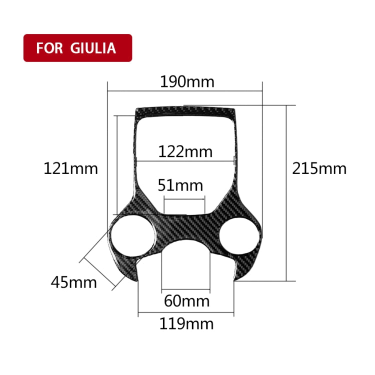 Car Carbon Fiber Gear Panel Decorative Sticker for Alfa Romeo Giulia 2017-2019, Left and Right Drive Universal, Gear Panel