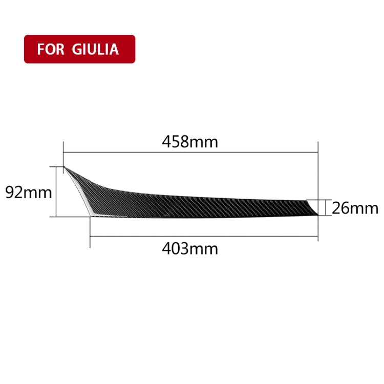 Car Carbon Fiber Dashboard Decorative Sticker for Alfa Romeo Giulia 2017-2019, Left Drive, Dashboard, Left Drive