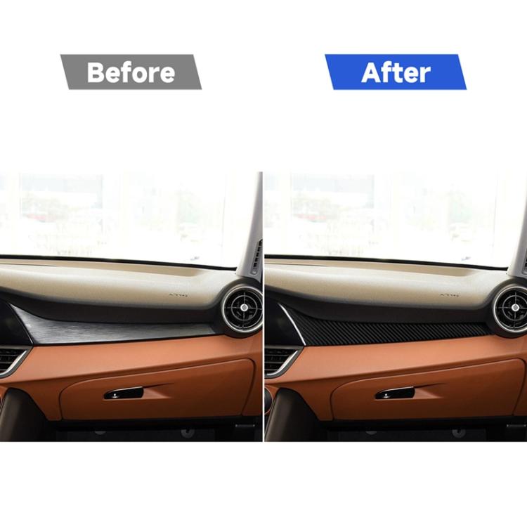 Car Carbon Fiber Dashboard Decorative Sticker for Alfa Romeo Giulia 2017-2019, Left Drive, Dashboard, Left Drive