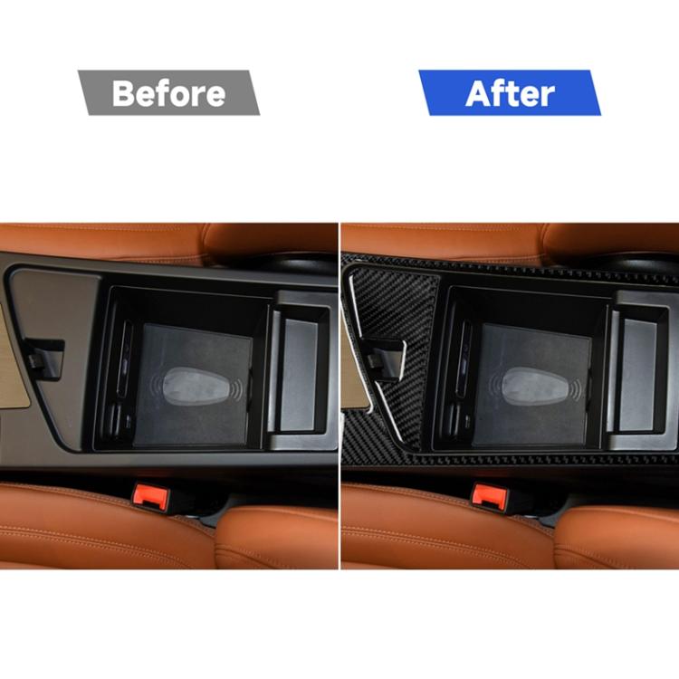 2 in 1 Car Carbon Fiber Armrest Box Decorative Sticker for Alfa Romeo Giulia 2017-2019, Left Drive, Armrest, Left Drive