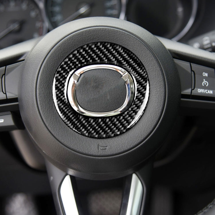 Car Carbon Fiber Steering Wheel Circle Decorative Sticker for Mazda CX-5 2017-2018, Left and Right Drive Universal, Steering Wheel Circle for CX-5