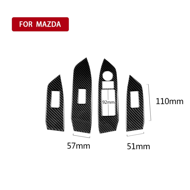 Car Carbon Fiber Window Buttons Panel Decorative Sticker for Mazda CX-5 2017-2018, Left Drive, Window Buttons Panel, Left Drive