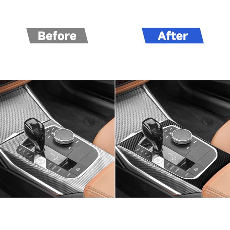 Car Carbon Fiber Gear Position Decorative Sticker for BMW 3 Series G20/G28/325Li/330d/335 2019-2020, Left Drive, Gear Position, Left Drive