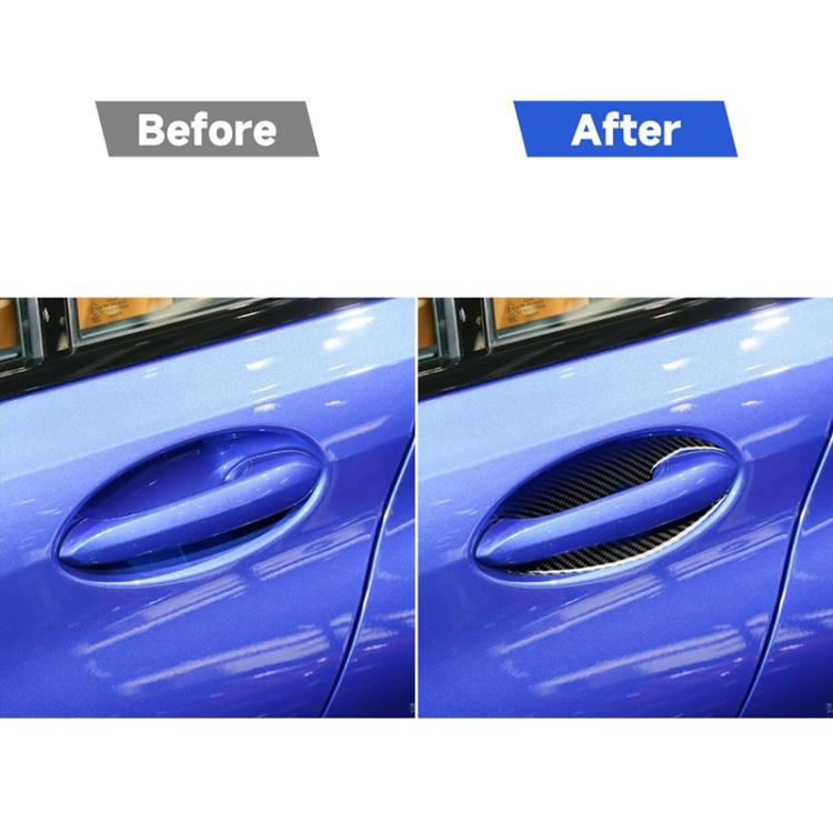 4 in 1 Car Carbon Fiber Outside Door Bowl Decorative Sticker for BMW 3 Series G20/G28/325Li/330d/335 2019-2020, Left and Right Drive Universal, Outside Door Bowl
